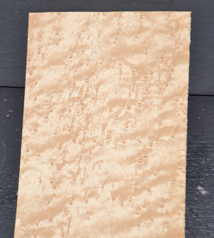 Birdseye Maple Raw Wood Veneer Sheet 4 x 17 inches 1/42nd thick 35138-97