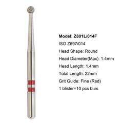 Diamond Burs Zirconia Cutting Round End Taper Cylinder Football Ball Fine Medium