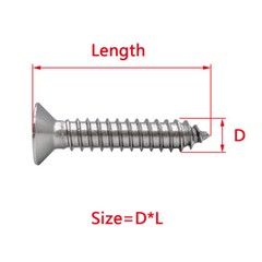M2 M2.3 M2.5 M3 Stainless Steel Phillips Countersunk Self Tapping Wood Screws
