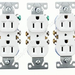 Eaton 270W White 15A Residential Duplex Outlet Receptacles NEMA 5-15R 125V 10pcs