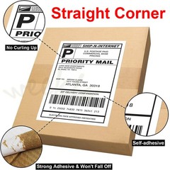 100 8.5×5.5 Shipping Labels Half Sheet Self Adhesive Straight / Round Corner US