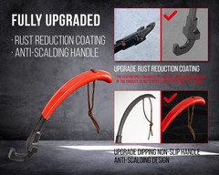 GriAddict 2Pack Cast Iron Grill Grate Lifter Tool, Cooking Grid Red-2