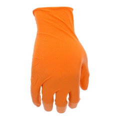 X-Large Orange 6 Mil Thick 100% Nitrile Disposable Work Gloves with Textured Gri