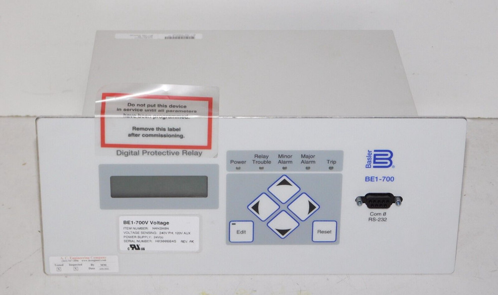 New Basler Electric BE1-700 Digital Protective Relay Module 240V PH 120V AUX USA