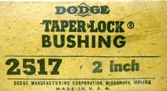 DODGE TAPER LOCK BUSHING 2517 **2″** APPROX 3 3/8″ LARGEST OD, 1 3/4″ DEPTH