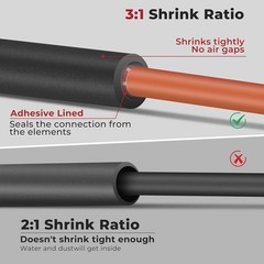 350 PCS 3:1 Heat Shrink Tubing Kit, Adhesive Lined, Marine Grade Shrink Wrap,…