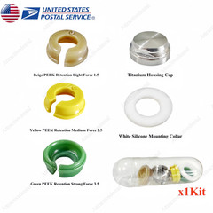 1Kit Dental Novaloc Type PEEK Caps Abutment Ti Housing Retention Insert Caps USA