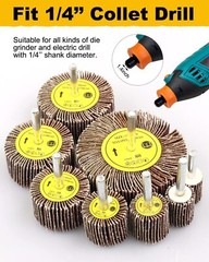 8 Pcs Flap Wheel Sander Set, 1/4″ Shank 8Size Flapper Wheel, SHITIME…