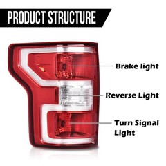 Rear Tail Lights Assembly Left Driver Side for Ford F150 2018-2020 JL3Z13405H