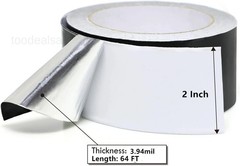 Black Aluminum Foil Tape High Temp Heavy Duty 2 INCH x 64 Feet