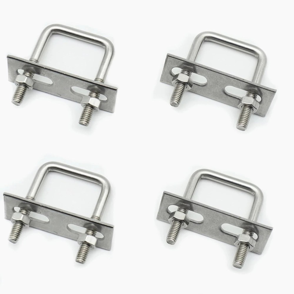Stainless Steel Square U Bolt Clamp, Square Tube Clamps with Nut and Plate for B