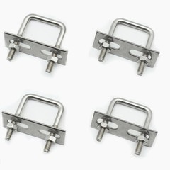 Stainless Steel Square U Bolt Clamp, Square Tube Clamps with Nut and Plate for B