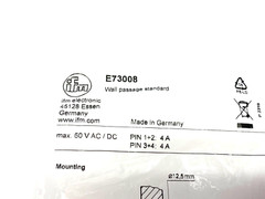 Ifm E73008 Nickel-Plated Wall Passage Standard Type 60V AC/DC 5-Pin M to F