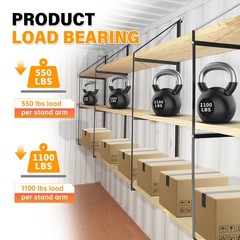 4 Pack Black Cargo Shipping Container Shelving Shelf Brackets Universal Fitment