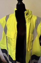 NWOT~ 5X High Visibility Safety Full Zip Vest Puffer Sleeveless Jacket