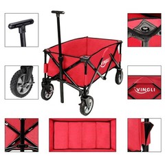 LEADZM Beach Outdoor Wagon Cart Collapsible Utility
