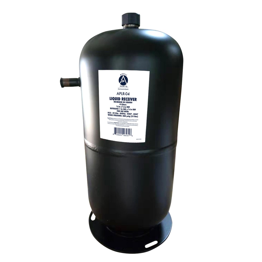 Appli Parts Liquid Receiver 4 Liters 3/8 in ODF Inlet x 3/8 in ODF Outlet with R