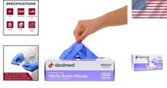 Latex-Free Medium Nitrile Gloves for Medical Use, 200 Count – Ambidextrous Fit
