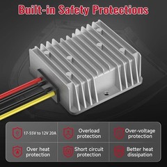 DC 18V to 12V 20A 240W Step Down Converter Compatible with Milwaukee 18V Battery