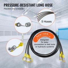 Hydraulic Pressure Test Kit 5 Gauges 13 Couplings 14 Tee Connectors 5 Hose