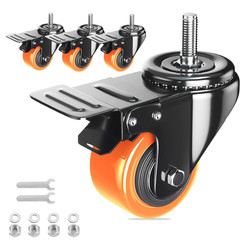 Stem Caster Wheels 4 Inch Heavy Duty Threaded Stem Mount Casters Set of 4 With