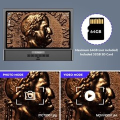 Elikliv 10” Digital Microscope 1300X Jewelry Loupe Coin Magnifier w/ LED Light