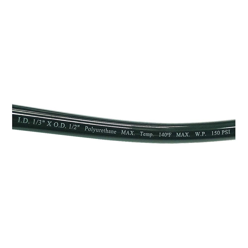 GRAINGER APPROVED 1PBN3 Tubing,1/3In, IDx1/2 In OD,100 Ft,Black 1PBN3