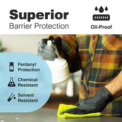 Heavy Duty Nitrile Disposable Gloves Latex Free | 6.5 Mil Black X-Large 100 pcs
