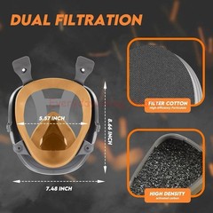 Full Face Gas Mask Painting Spraying Respirator w/Filters for 6800 Facepiece USA