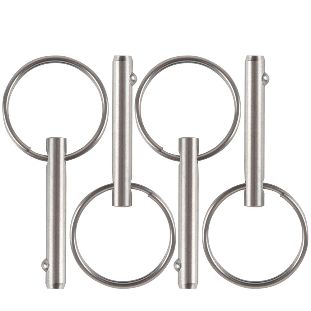 4 Pack Small Quick Release Pin, Diameter 3/16″, Usable Length 0.95″, Full 316 St
