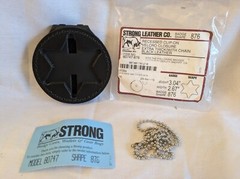 STRONG LEATHER 80747 BELT CLIP ON NECK BADGE HOLDER SHAPE 876 V&V OB-38 6 POINT