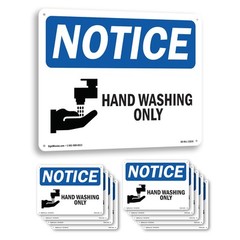 Hand Washing Only OSHA Notice Sign Metal, Plastic, Or Decal – 5 or 10 Pack