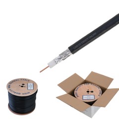 RG6 500FT Cable Bulk Coaxial Wire Dual Shield 18AWG Black Coax Satellite TV
