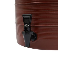 6.6gal Brown Insulated Beverage Dispenser Hot Cold Drink Dispenser with Faucet