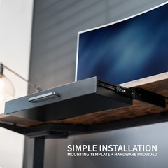 VIVO Black 22″ Space Saver Sliding Under Desk Storage Drawer with Pull Handle