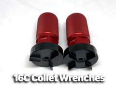 16C / 3J collet wrenches, aluminum handle, 4140 head. Strong and beautiful