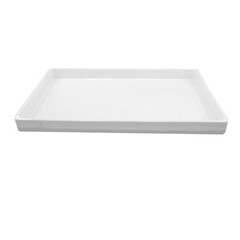 Heavy Duty Jet-Stone 2 Compartment Stackable Plastic Tray Organizer Black/White