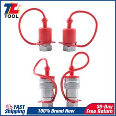 1/2″ Ag Hydraulic Quick Connect Tractor Couplers +Dust Caps Ball Pioneer Style