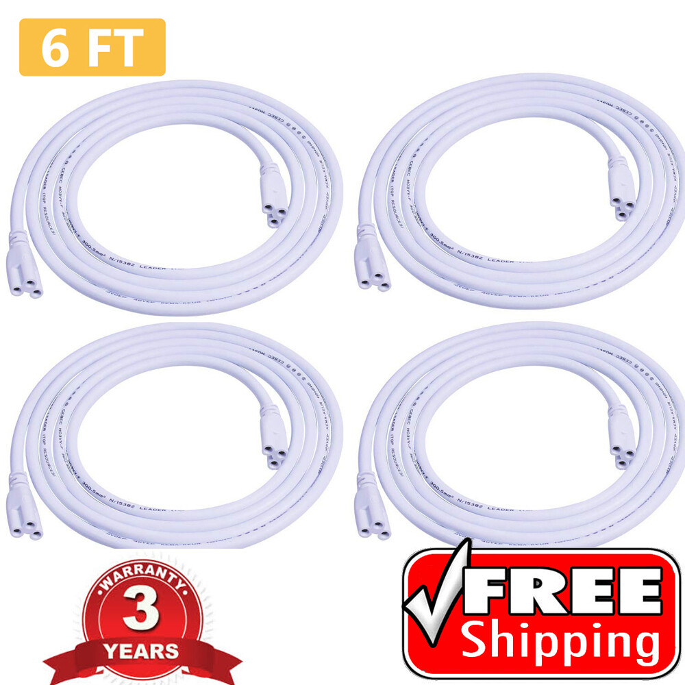T5 T8 Double End Cable Wire Extension Cord For Integrated LED Bulbs 6 feet