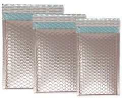4×8, 5×9, 6×10, 8×12 Nude Pink Metallic Bubble Mailers, Light Rose Gold Envelope