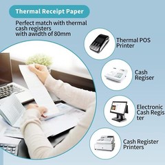 10 Rolls 3 1/8″ x 230′ Thermal Paper POS Cash Registers Receipt Paper Roll 80mm