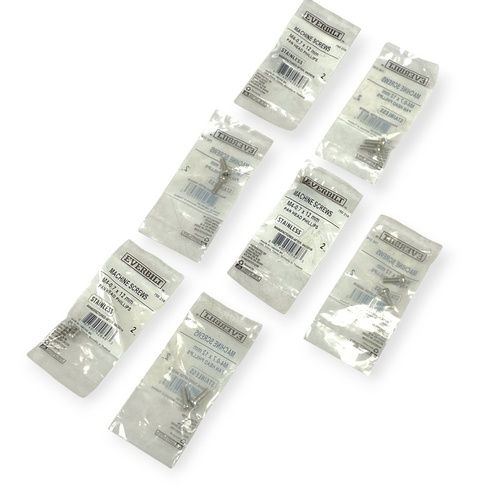 Everbilt 750210 M4-0.7 X 12 mm Pan Head Phillips Machine Screws, 14 Pcs