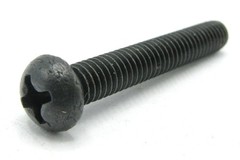 M4 x 25mm Small Pan Head Phillips Machine Screws, Black Zinc Plated Steel, 90pc