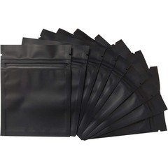 100 Pack Smell Proof Bags 3 x 4 Inch Resealable Mylar 3×4 Inches, Black