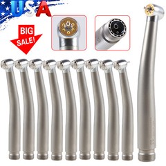 1-10 Dental 6 LED E-generator Fiber Optic High Speed Handpiece 2Hole 6 Sprays