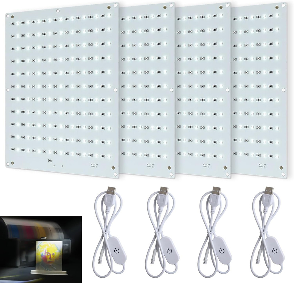 4PCS CMYK Lithophane LED Backlight Board Kit Compatible with Bambu Lab A1/A1 Min