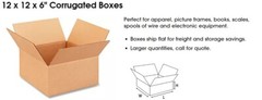 UNUSED: 12 x 12 x 6 “U-Line” Cardboard Boxes 200 LB. TEST