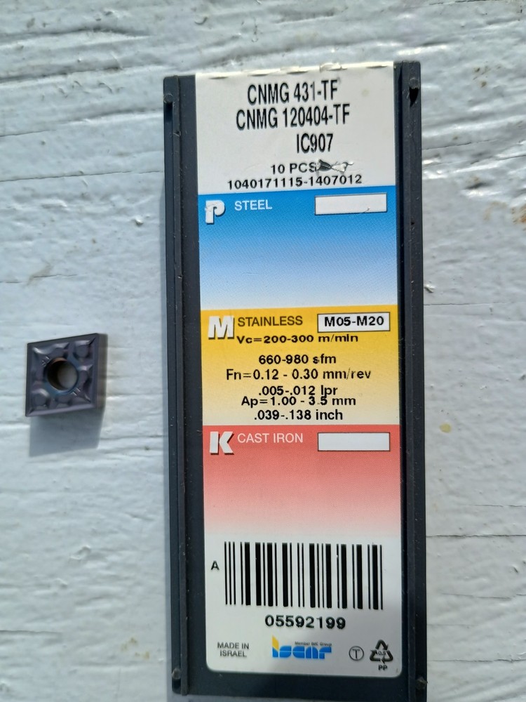 (10) Iscar CNMG 431-TF Carbide turning inserts for S.S.
