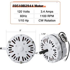 Power Vent Attic Fan Motor Replacement for F0510B2944 Add-A-Vent1800 Series 120V