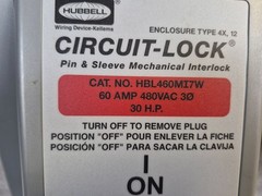 Hubbell HBL460MI7W Pin & Sleeve Mechanical Interlock 60A 480VAC NEW